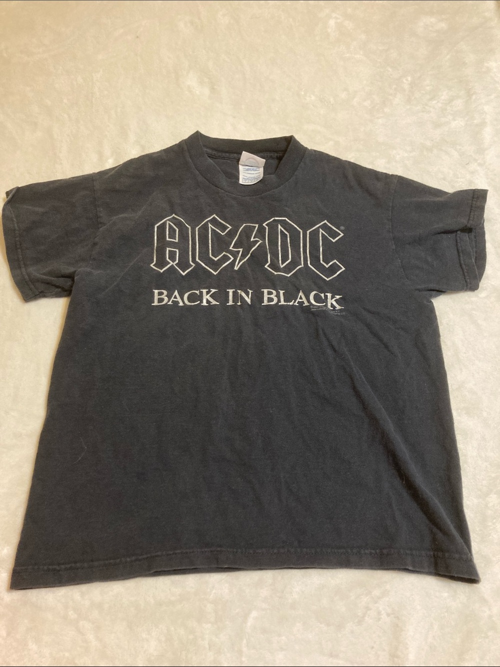 AC/DC Black and White Back In Black Logo Tee 2004